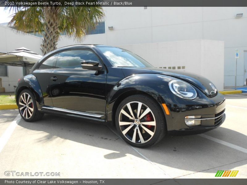 Deep Black Pearl Metallic / Black/Blue 2012 Volkswagen Beetle Turbo