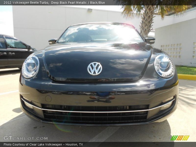 Deep Black Pearl Metallic / Black/Blue 2012 Volkswagen Beetle Turbo