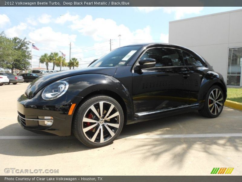 Deep Black Pearl Metallic / Black/Blue 2012 Volkswagen Beetle Turbo