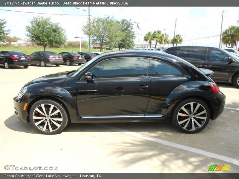 Deep Black Pearl Metallic / Black/Blue 2012 Volkswagen Beetle Turbo