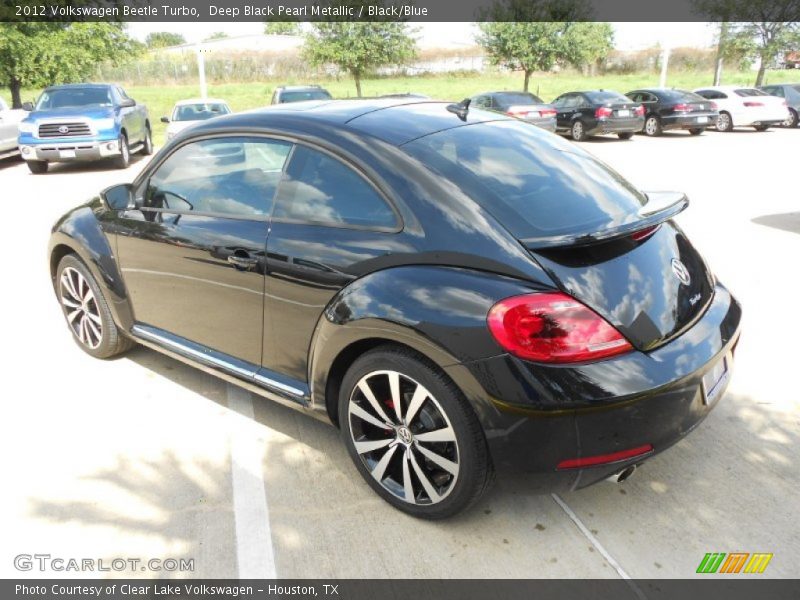 Deep Black Pearl Metallic / Black/Blue 2012 Volkswagen Beetle Turbo