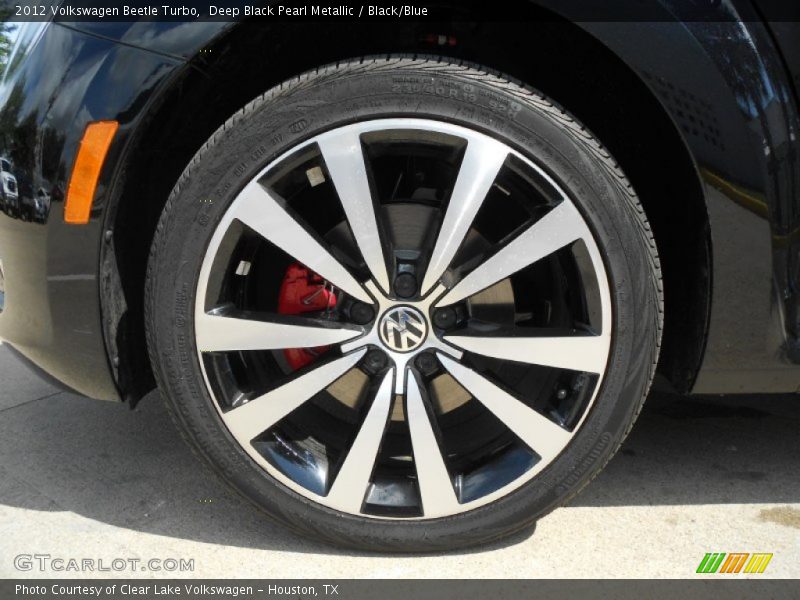 Deep Black Pearl Metallic / Black/Blue 2012 Volkswagen Beetle Turbo