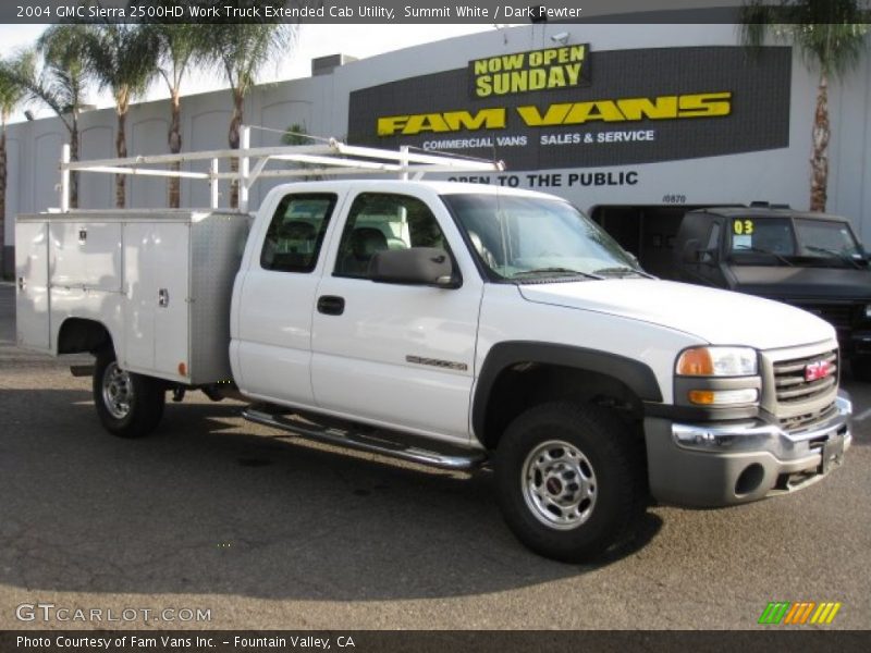 Summit White / Dark Pewter 2004 GMC Sierra 2500HD Work Truck Extended Cab Utility
