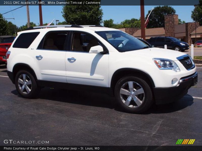 White Diamond Tintcoat / Cashmere 2011 GMC Acadia SLT AWD