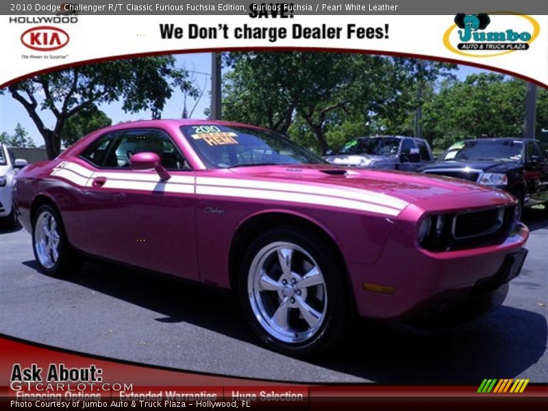 Furious Fuchsia / Pearl White Leather 2010 Dodge Challenger R/T Classic Furious Fuchsia Edition