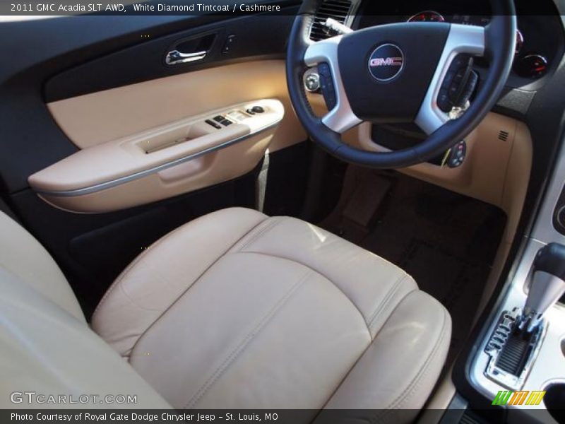 White Diamond Tintcoat / Cashmere 2011 GMC Acadia SLT AWD
