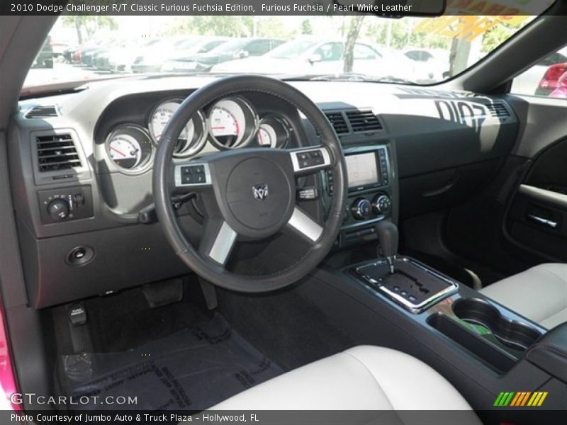 Pearl White Leather Interior - 2010 Challenger R/T Classic Furious Fuchsia Edition 