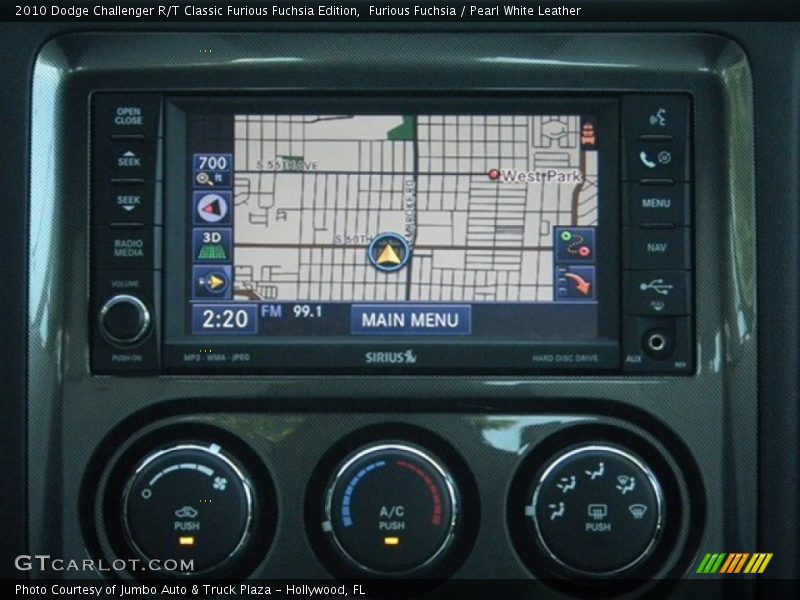 Navigation of 2010 Challenger R/T Classic Furious Fuchsia Edition