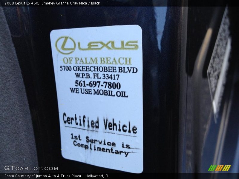 Smokey Granite Gray Mica / Black 2008 Lexus LS 460