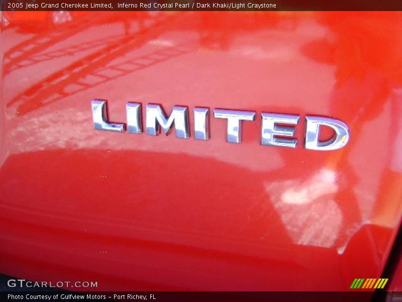 Inferno Red Crystal Pearl / Dark Khaki/Light Graystone 2005 Jeep Grand Cherokee Limited