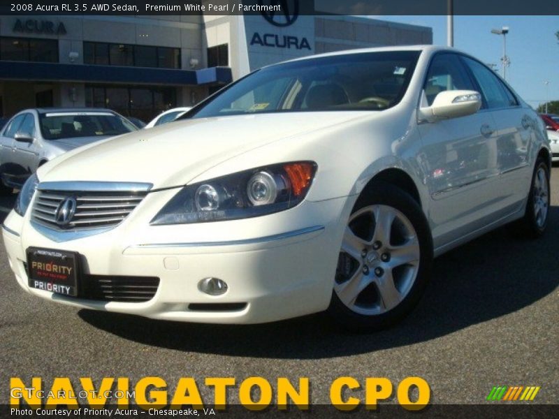Premium White Pearl / Parchment 2008 Acura RL 3.5 AWD Sedan