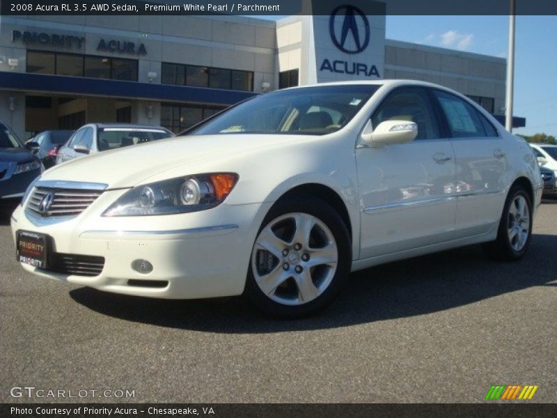 Premium White Pearl / Parchment 2008 Acura RL 3.5 AWD Sedan