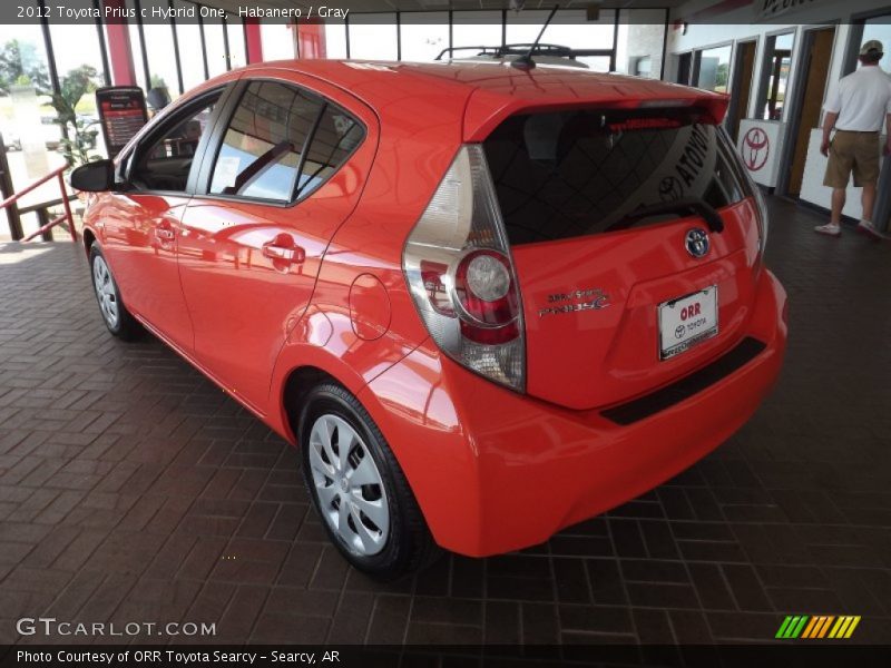 Habanero / Gray 2012 Toyota Prius c Hybrid One