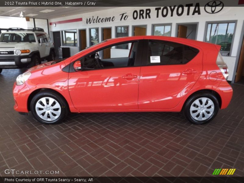 Habanero / Gray 2012 Toyota Prius c Hybrid One