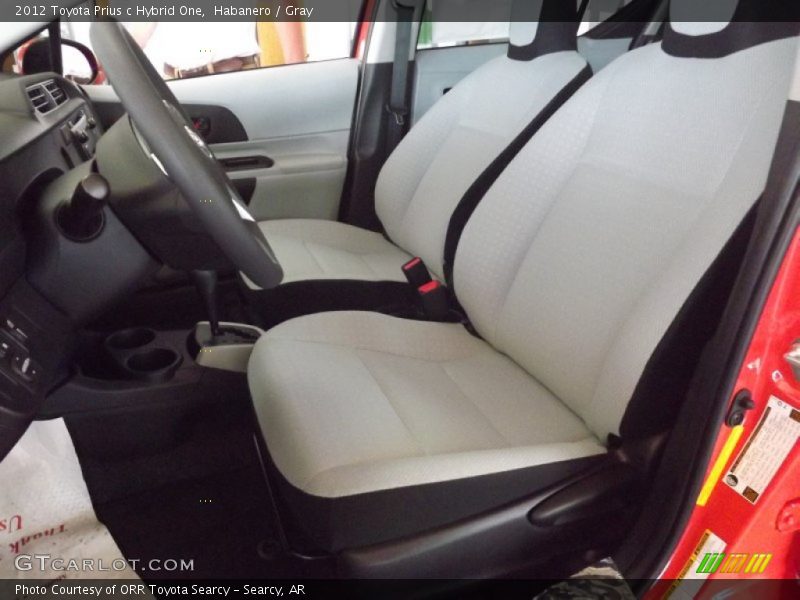  2012 Prius c Hybrid One Gray Interior