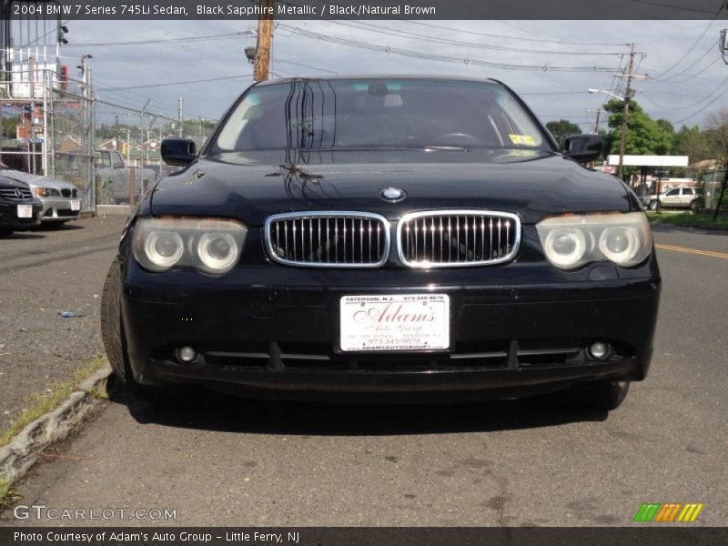 Black Sapphire Metallic / Black/Natural Brown 2004 BMW 7 Series 745Li Sedan
