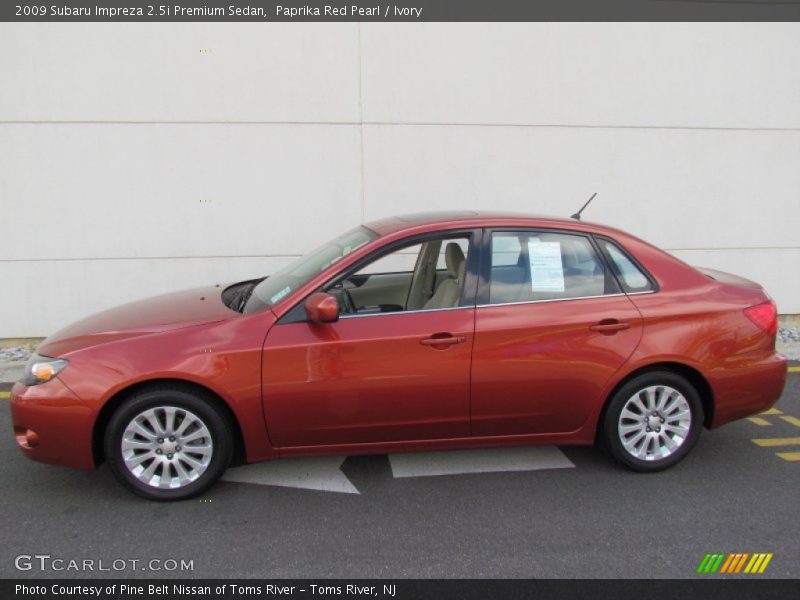 Paprika Red Pearl / Ivory 2009 Subaru Impreza 2.5i Premium Sedan