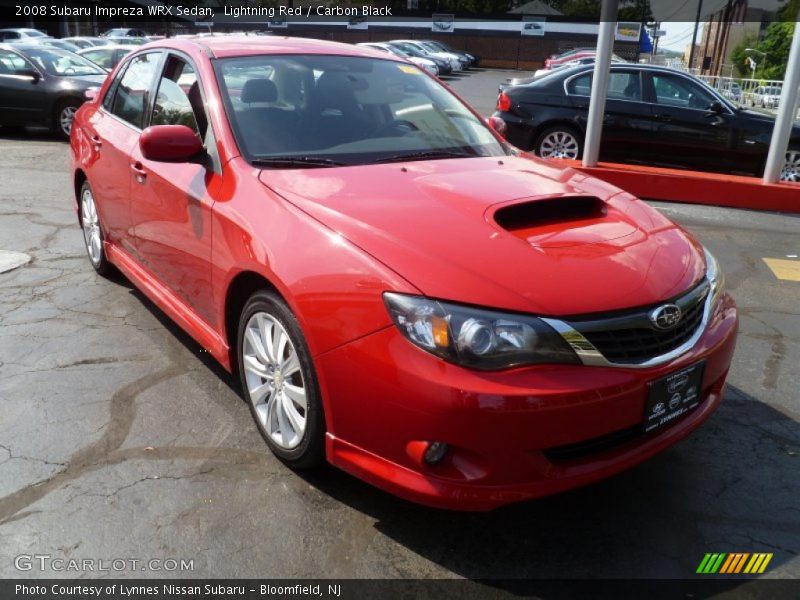 Lightning Red / Carbon Black 2008 Subaru Impreza WRX Sedan