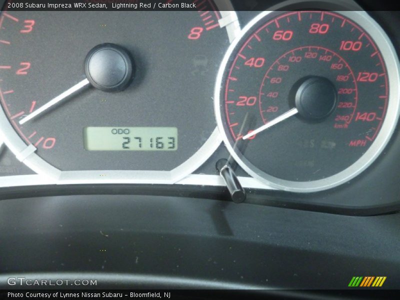 Lightning Red / Carbon Black 2008 Subaru Impreza WRX Sedan
