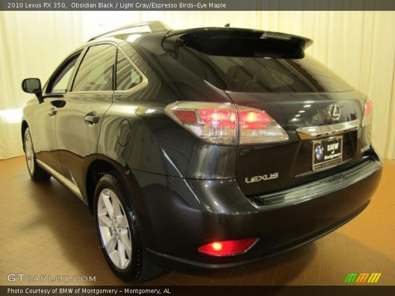 Obsidian Black / Light Gray/Espresso Birds-Eye Maple 2010 Lexus RX 350