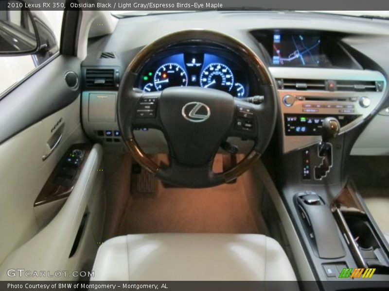 Obsidian Black / Light Gray/Espresso Birds-Eye Maple 2010 Lexus RX 350