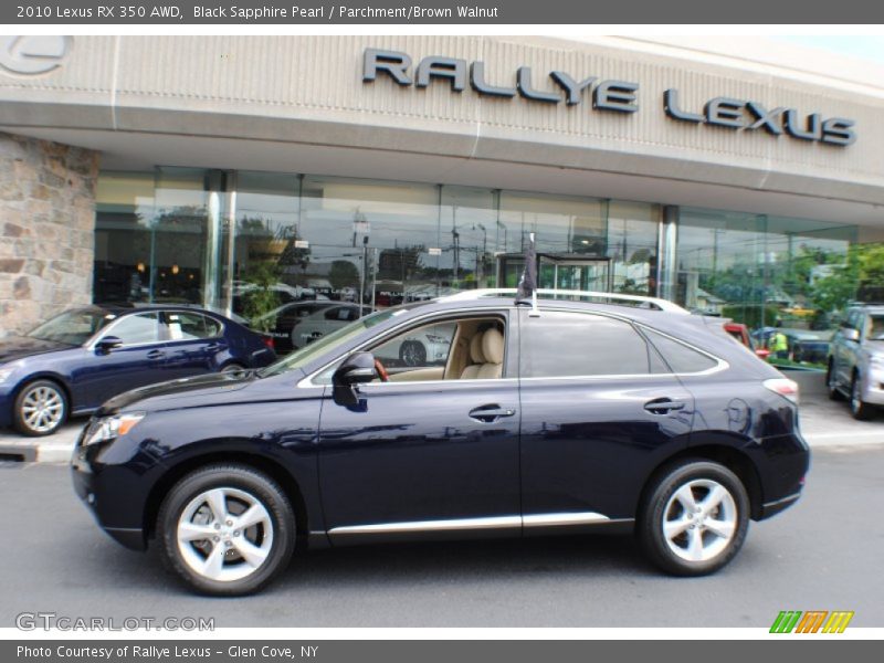 Black Sapphire Pearl / Parchment/Brown Walnut 2010 Lexus RX 350 AWD