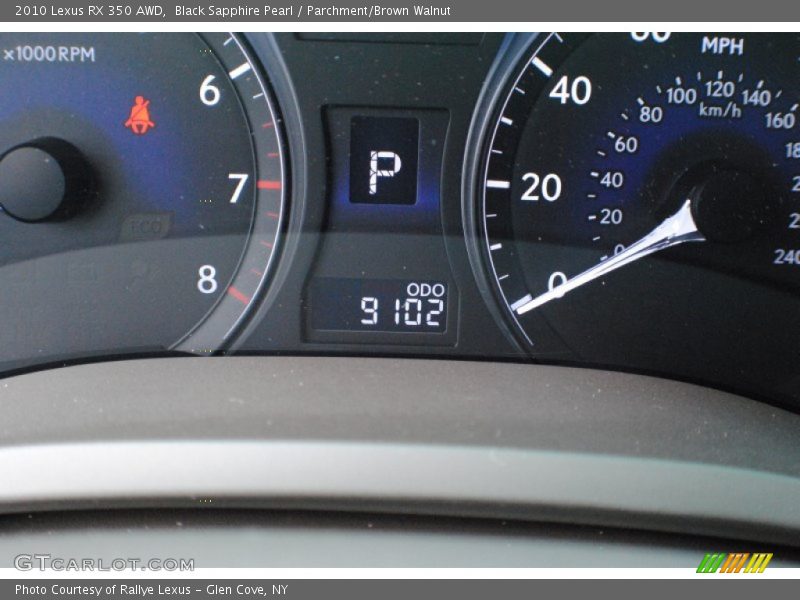 Black Sapphire Pearl / Parchment/Brown Walnut 2010 Lexus RX 350 AWD