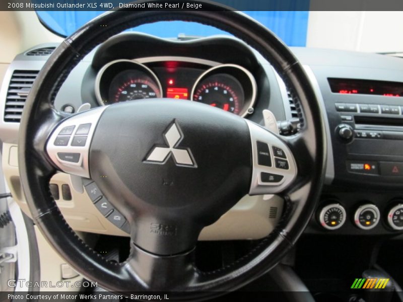 Diamond White Pearl / Beige 2008 Mitsubishi Outlander XLS 4WD