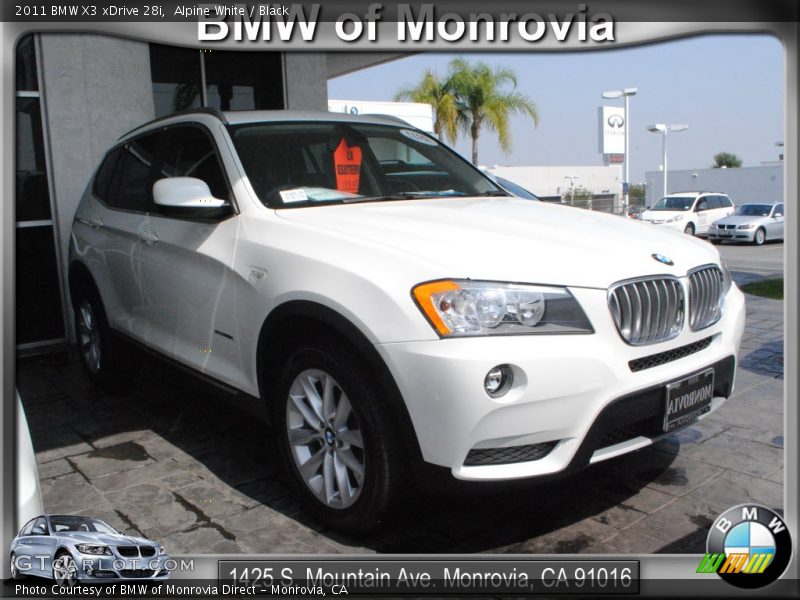 Alpine White / Black 2011 BMW X3 xDrive 28i