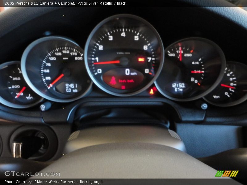 Arctic Silver Metallic / Black 2009 Porsche 911 Carrera 4 Cabriolet