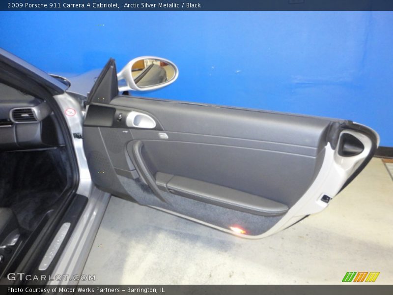 Arctic Silver Metallic / Black 2009 Porsche 911 Carrera 4 Cabriolet