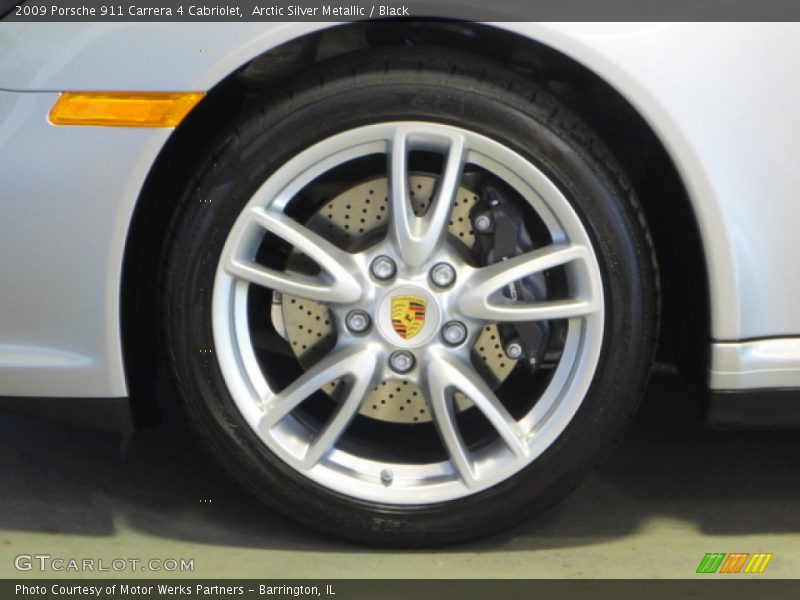 Arctic Silver Metallic / Black 2009 Porsche 911 Carrera 4 Cabriolet