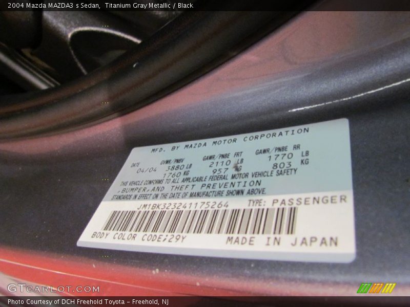 Titanium Gray Metallic / Black 2004 Mazda MAZDA3 s Sedan