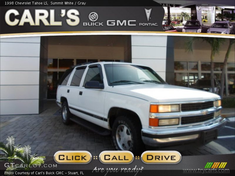 Summit White / Gray 1998 Chevrolet Tahoe LS
