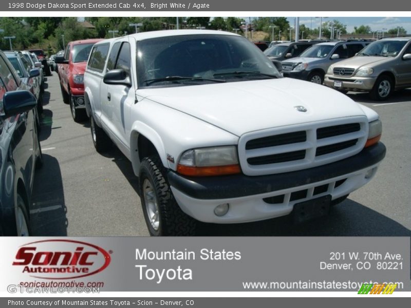Bright White / Agate 1998 Dodge Dakota Sport Extended Cab 4x4