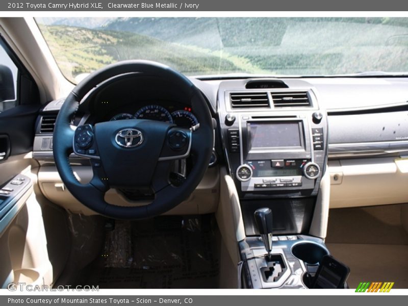 Clearwater Blue Metallic / Ivory 2012 Toyota Camry Hybrid XLE