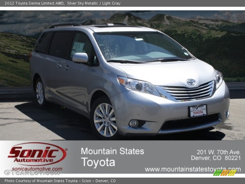 Silver Sky Metallic / Light Gray 2012 Toyota Sienna Limited AWD