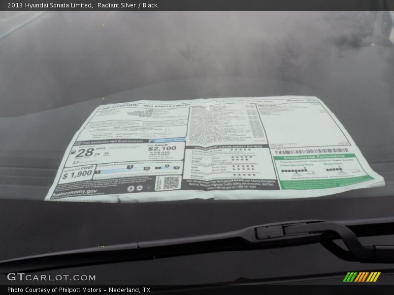 Radiant Silver / Black 2013 Hyundai Sonata Limited
