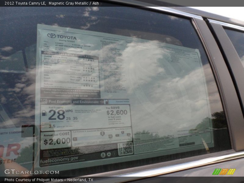 Magnetic Gray Metallic / Ash 2012 Toyota Camry LE