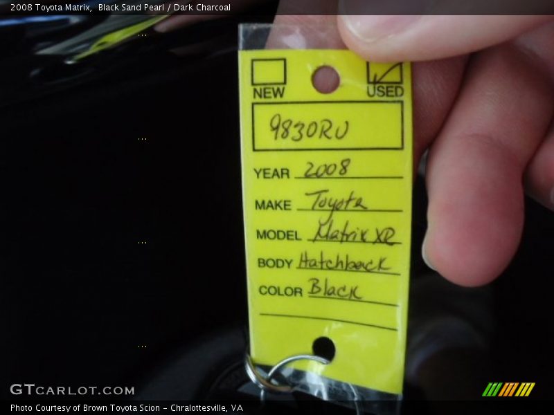 Black Sand Pearl / Dark Charcoal 2008 Toyota Matrix