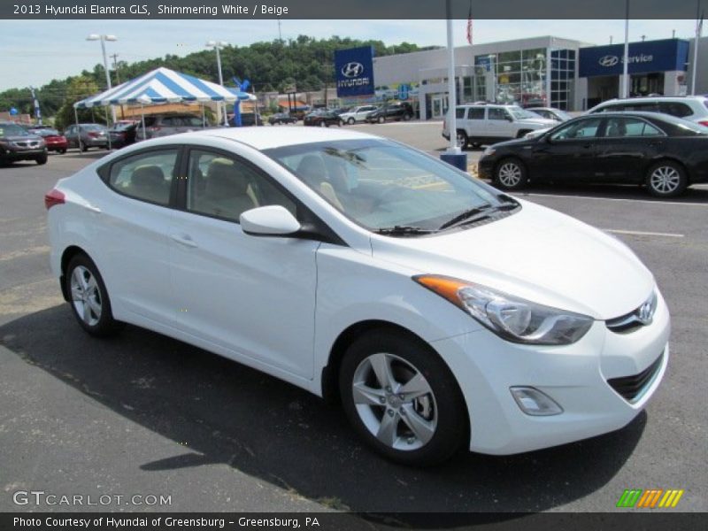 Shimmering White / Beige 2013 Hyundai Elantra GLS