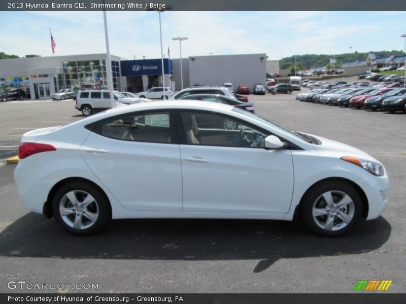 Shimmering White / Beige 2013 Hyundai Elantra GLS