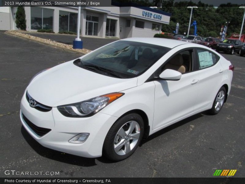 Shimmering White / Beige 2013 Hyundai Elantra GLS