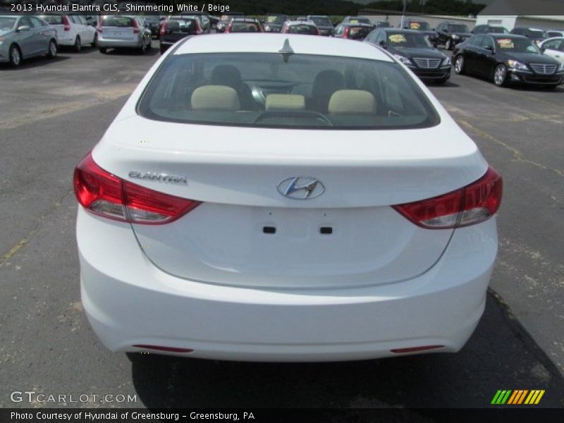 Shimmering White / Beige 2013 Hyundai Elantra GLS