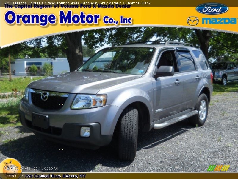 Monterey Gray Metallic / Charcoal Black 2008 Mazda Tribute s Grand Touring 4WD