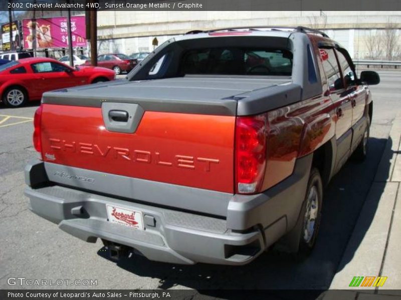 Sunset Orange Metallic / Graphite 2002 Chevrolet Avalanche 4WD