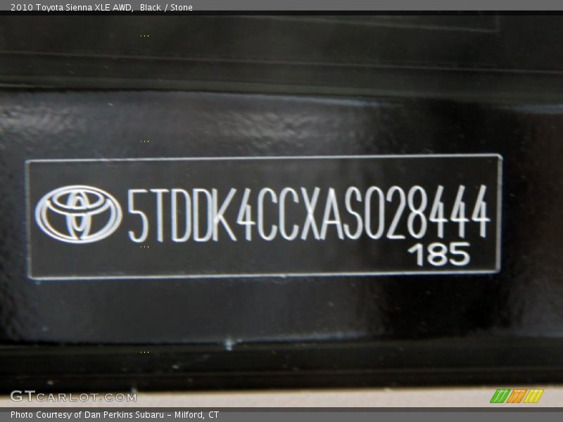 Black / Stone 2010 Toyota Sienna XLE AWD