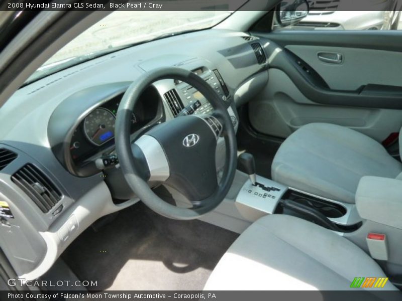 Black Pearl / Gray 2008 Hyundai Elantra GLS Sedan