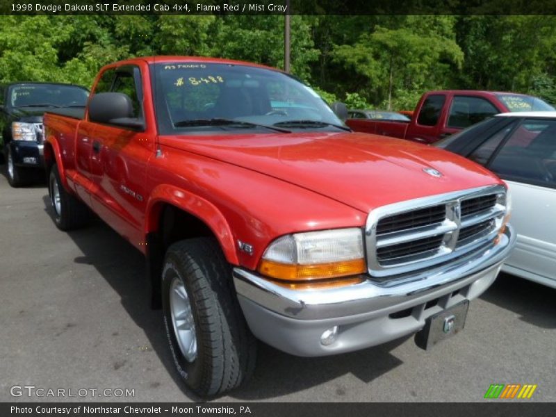 Flame Red / Mist Gray 1998 Dodge Dakota SLT Extended Cab 4x4