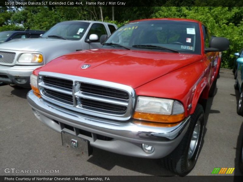 Flame Red / Mist Gray 1998 Dodge Dakota SLT Extended Cab 4x4